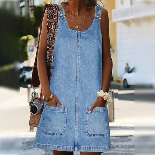 Women's Sleeveless Denim Mini Dress