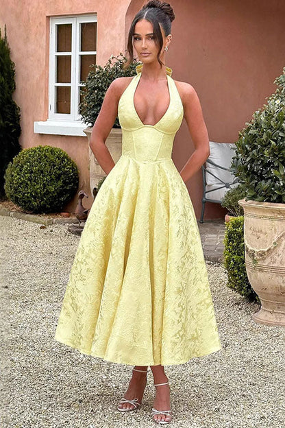 Women's Jacquard Formal Evening Maxi Dress