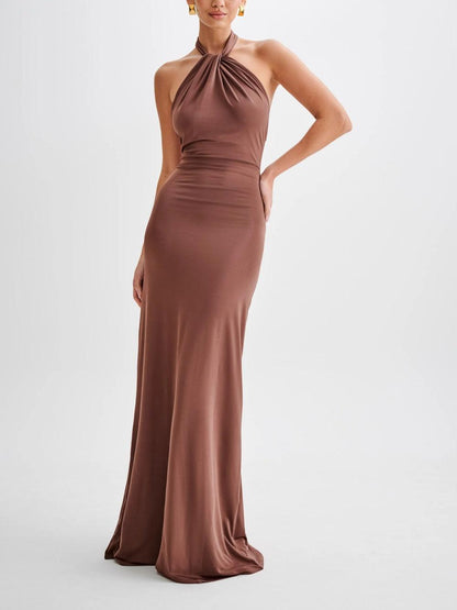 Women's Halter Evening Maxi Dress