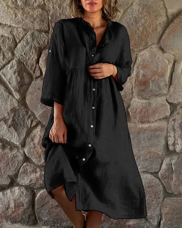 Women's Button-Down Summer Midi Dress