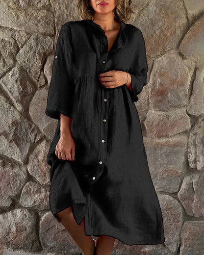 Women's Button-Down Summer Midi Dress