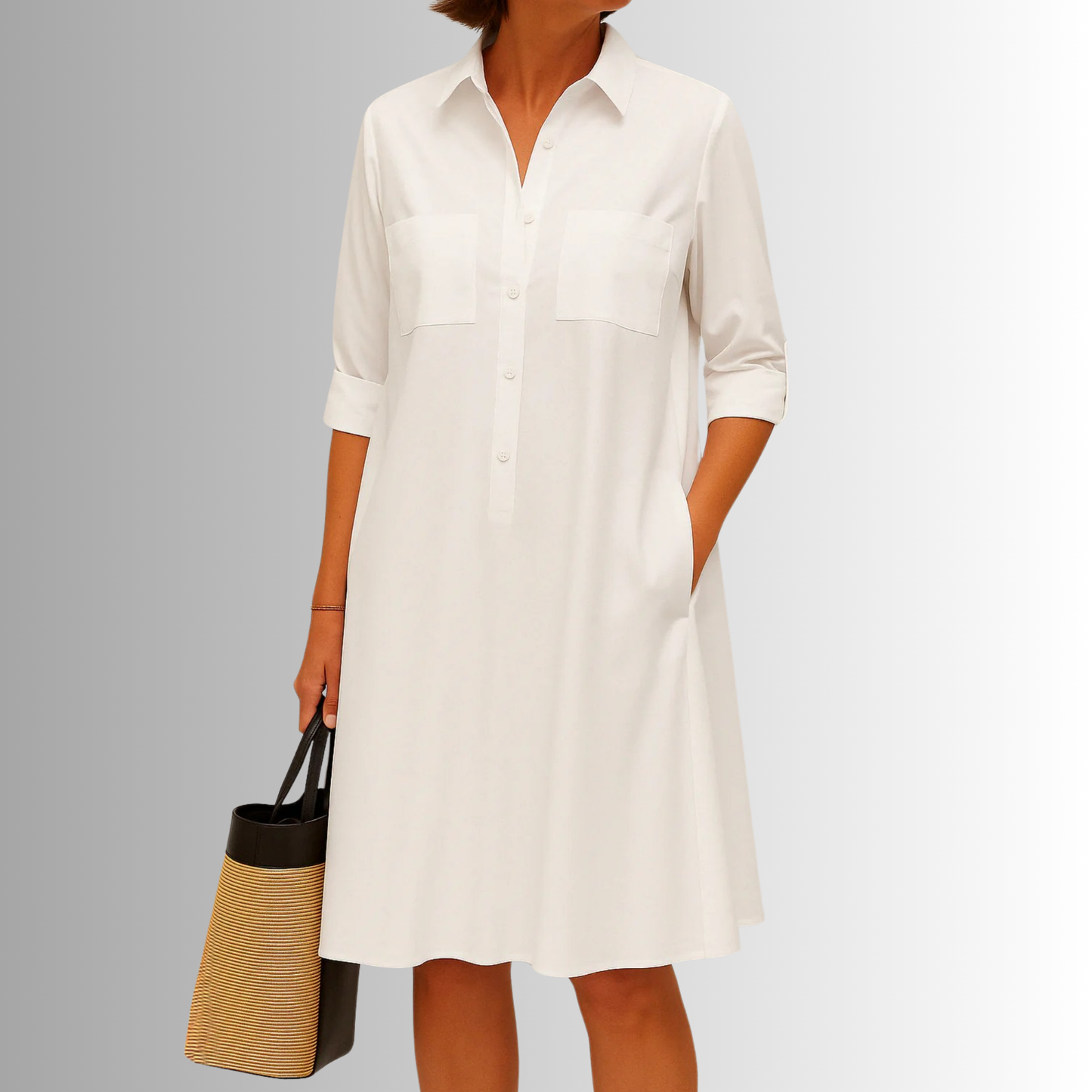 Women's A-Line Button Summer Dress