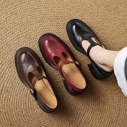 Women's Mary Jane Block Heel Pumps Round Toe