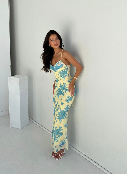 Women's Floral Wedding Guest Maxi Dress