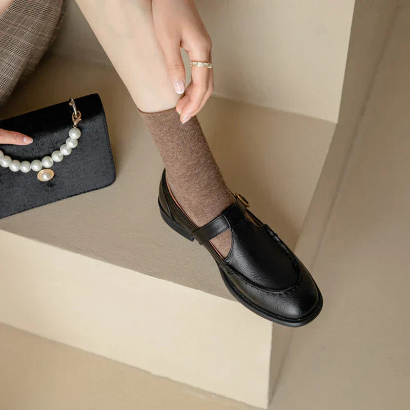 Women's Retro T-Strap Mary Jane Round Toe Low Heel