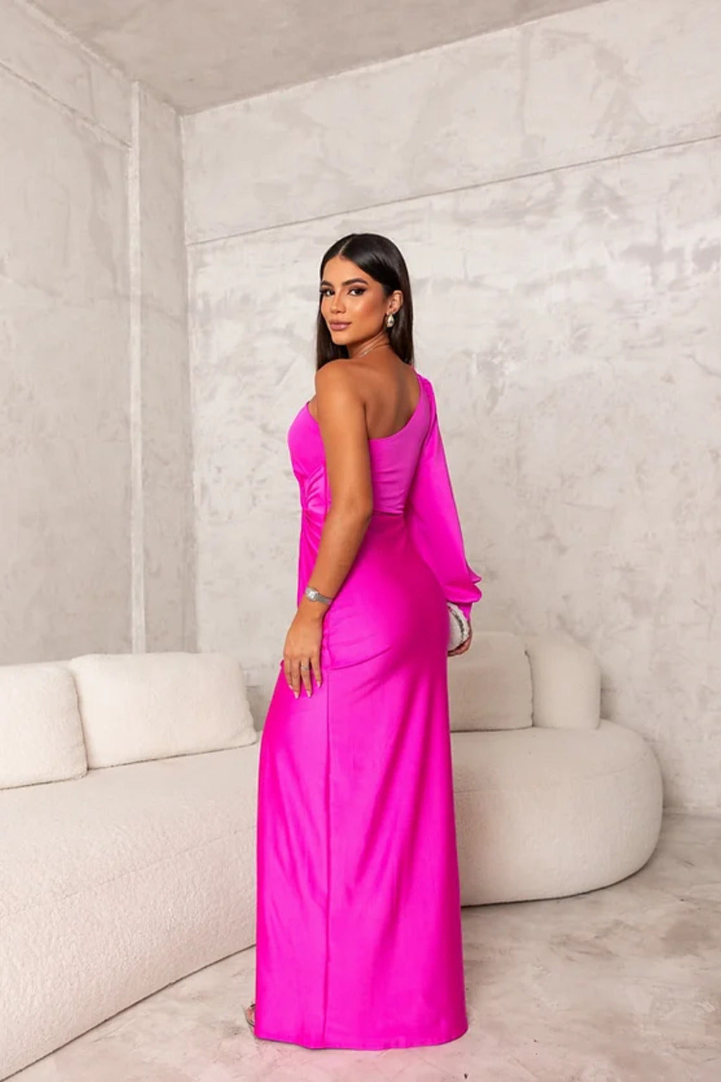 Women's One-Shoulder Evening Maxi Dress