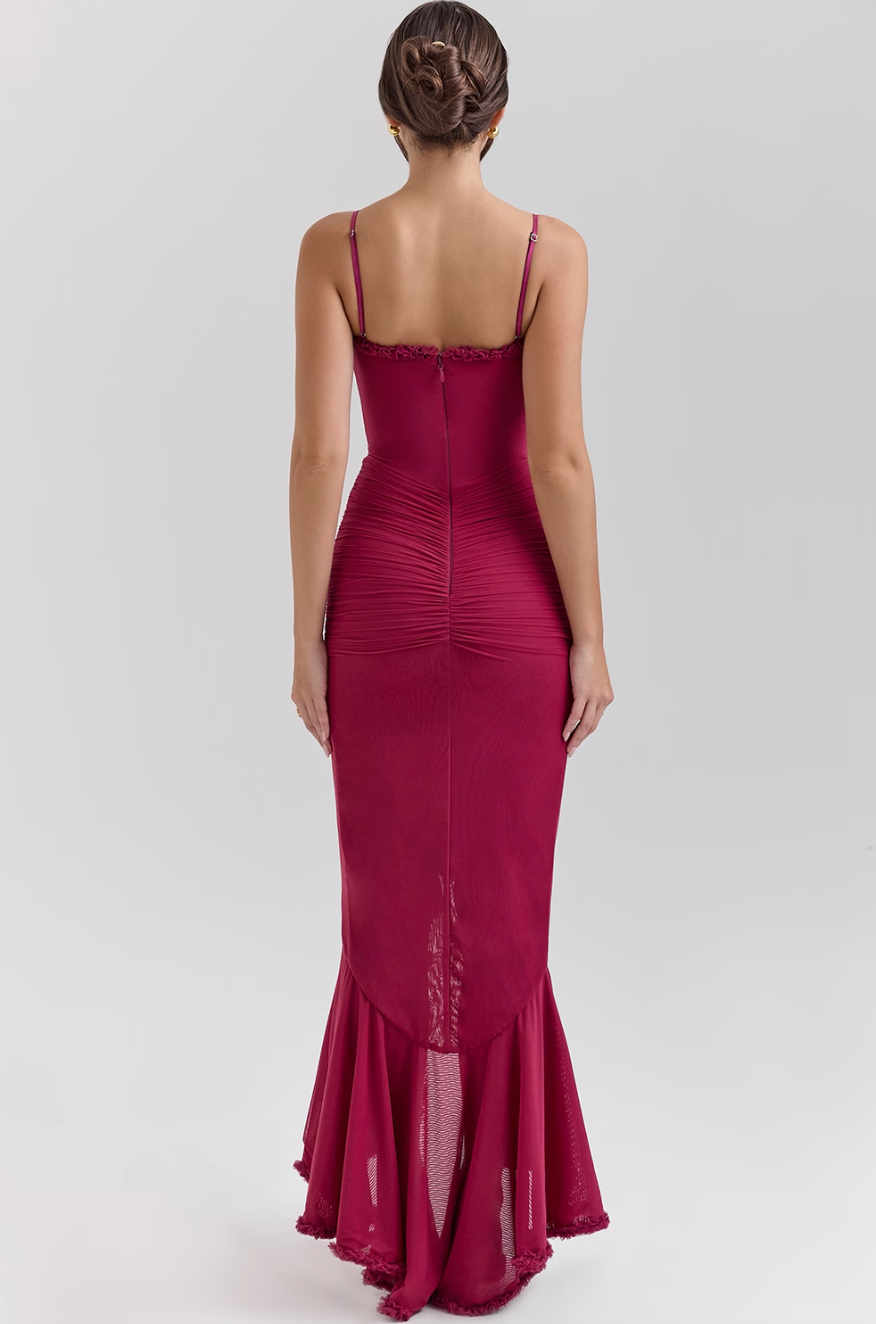 Women's Lace Wedding Guest Maxi Dress