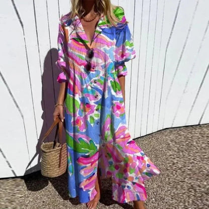Women's Boho Flowy Vacation Maxi Dress