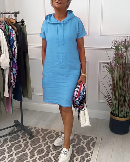 Women's Hooded Casual Everyday Midi Dress