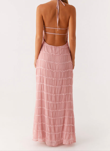 Women's Halter Evening Maxi Dress
