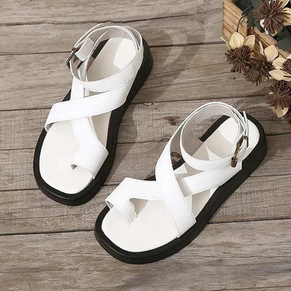Women's Platform Flat Buckle Sandals
