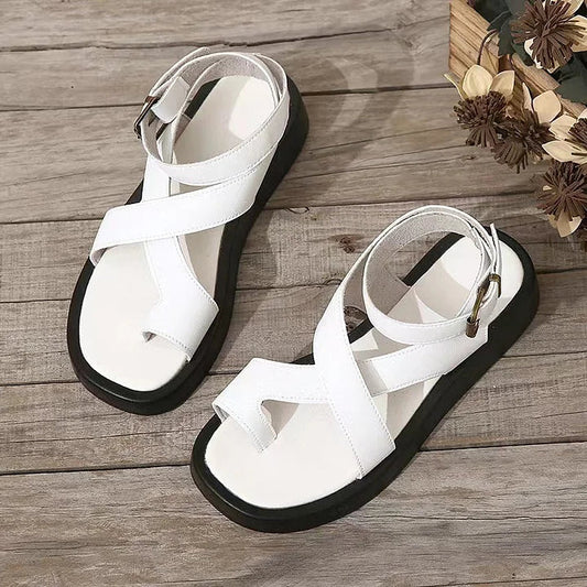 Women's Platform Flat Buckle Sandals