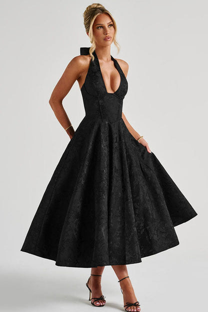 Women's Jacquard Formal Evening Maxi Dress