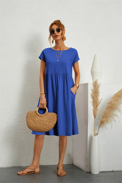 Women's Pocket Casual Day Midi Dress
