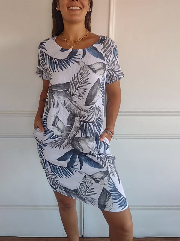 Women's Round Neck All-Day Comfort Midi Dress