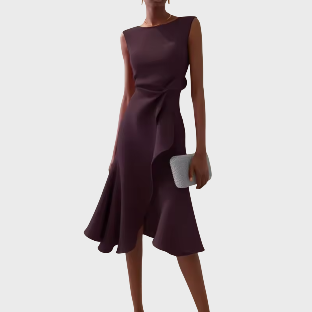 Women's Asymmetric Formal Midi Dress