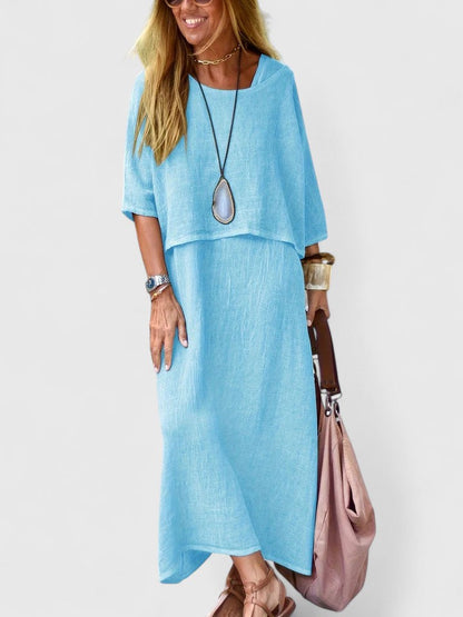 Women's Sleeveless V-Neck Maxi Dress Set