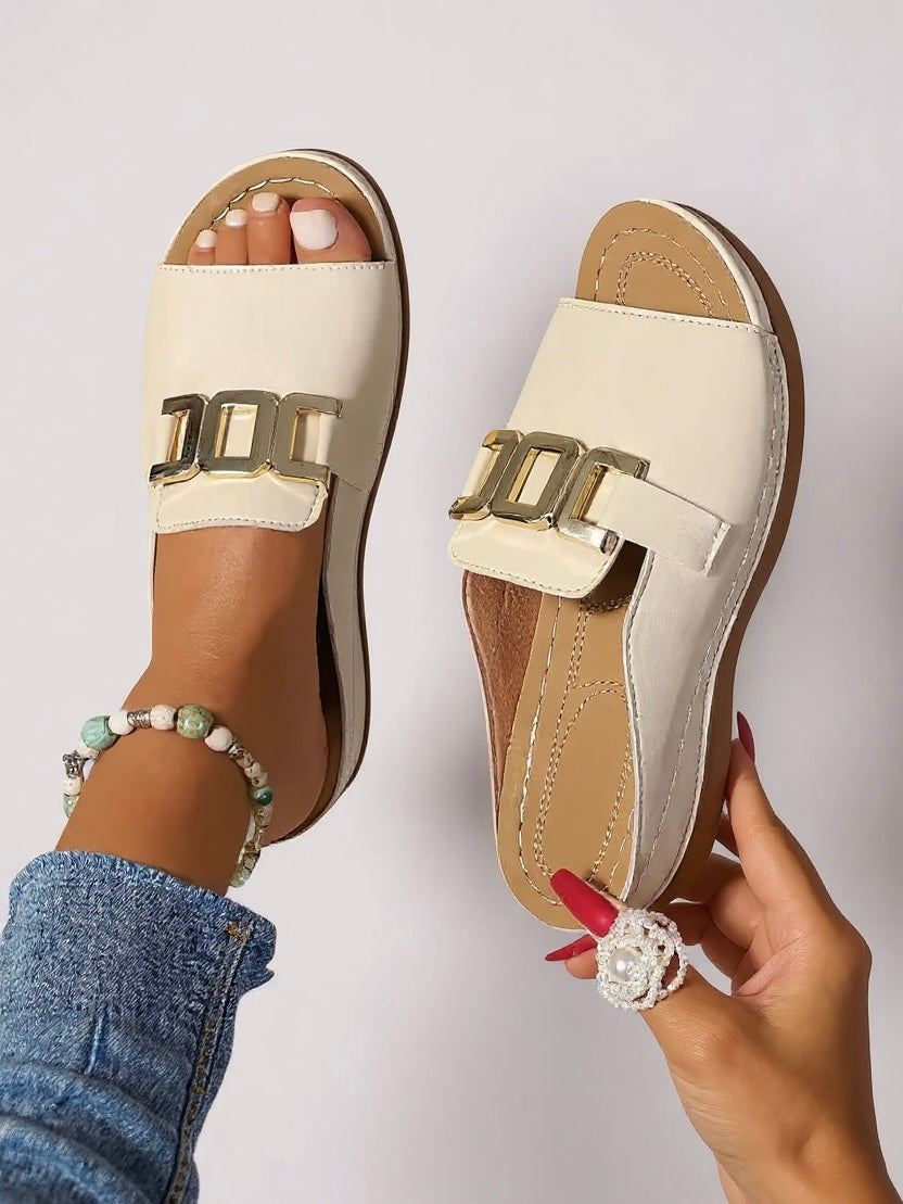 Women's Cushioned Buckle Slides