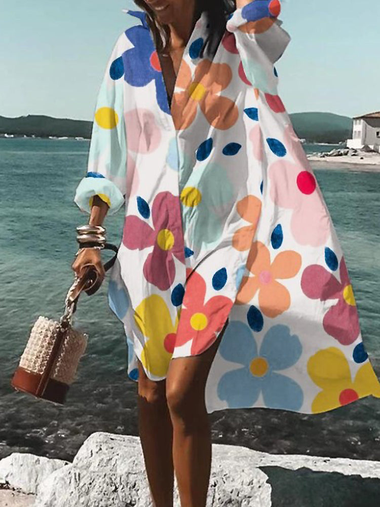 Women's Shirt Midi Dress
