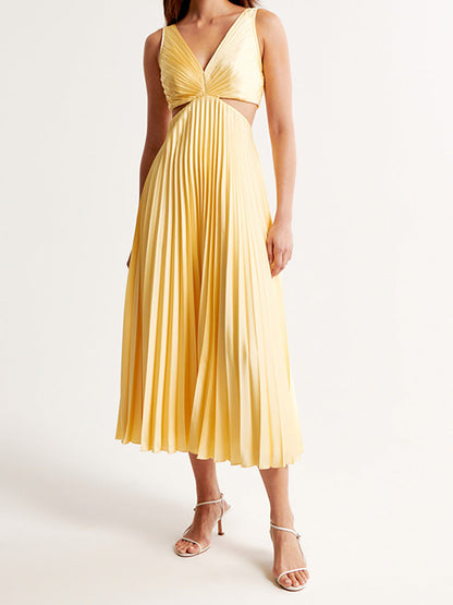 Women's V-Neck Wedding Guest Maxi Dress