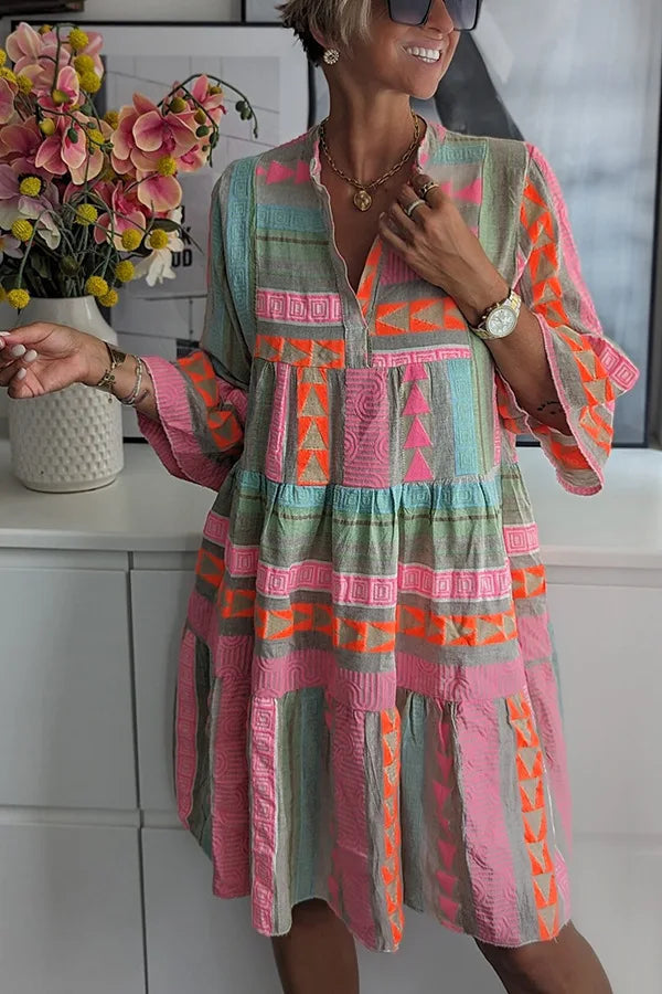 Women's A-Line Floral Midi Dress