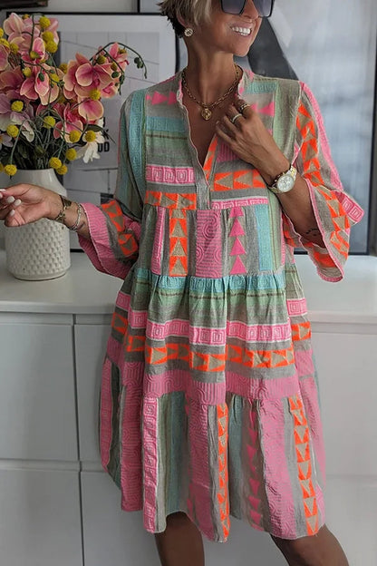 Women's A-Line Floral Midi Dress
