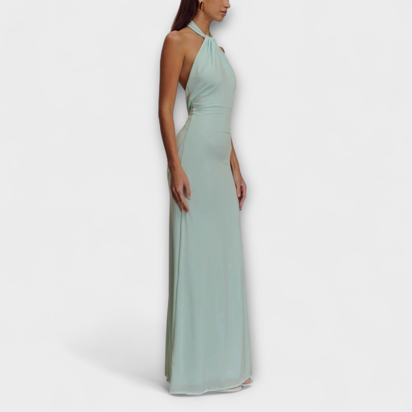 Women's Halterneck Bodycon Open-Back Maxi Dress