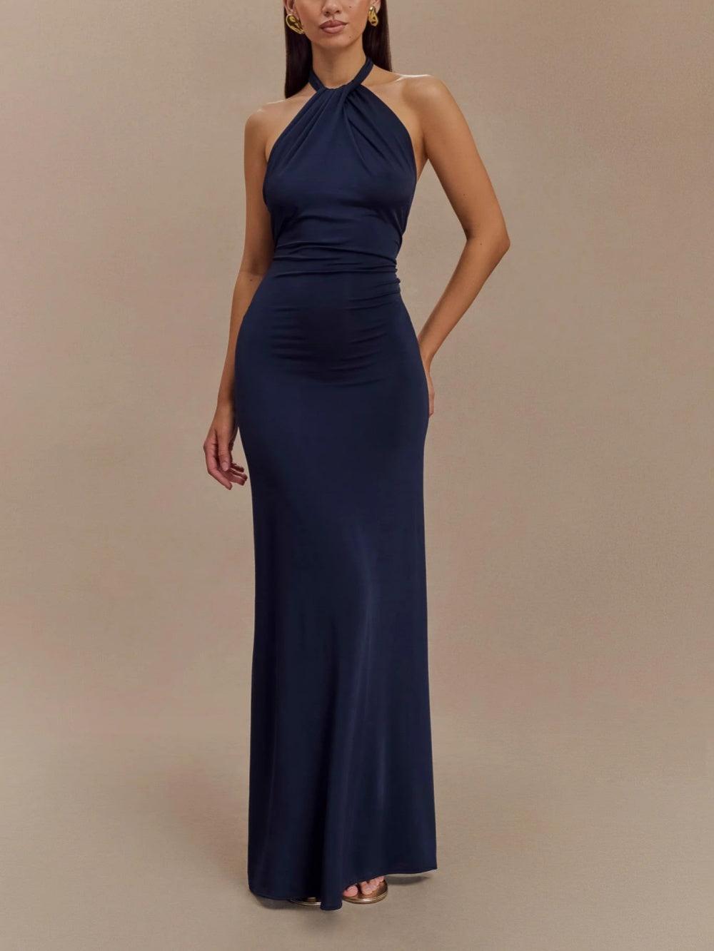 Women's Halter Evening Maxi Dress