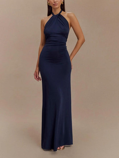 Women's Halter Evening Maxi Dress