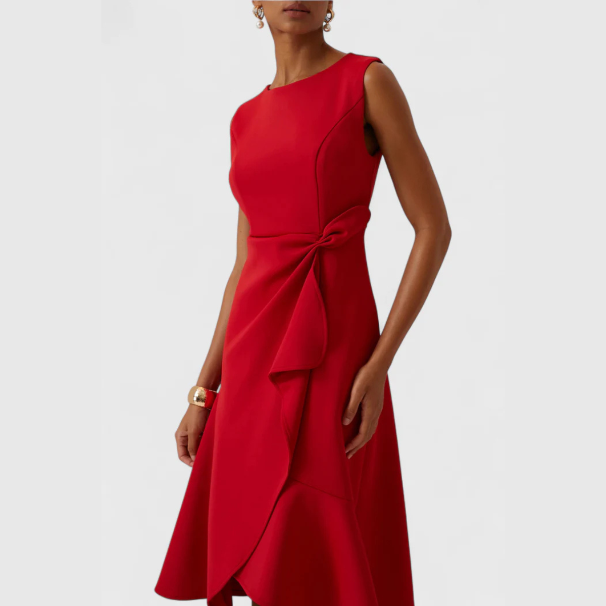 Women's Asymmetric Formal Midi Dress