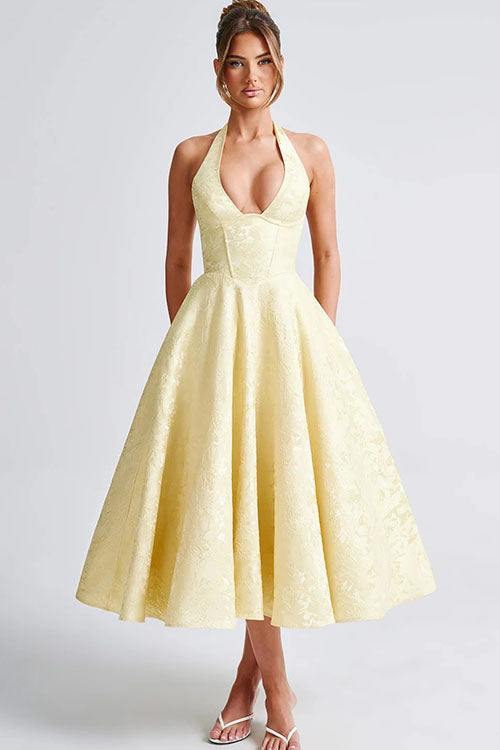 Women's Jacquard Formal Evening Maxi Dress