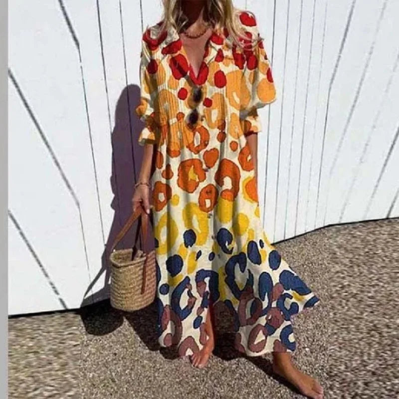 Women's Boho Flowy Vacation Maxi Dress