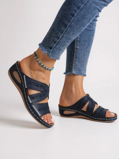 Women's Cushioned Slip-On Flat Sandals