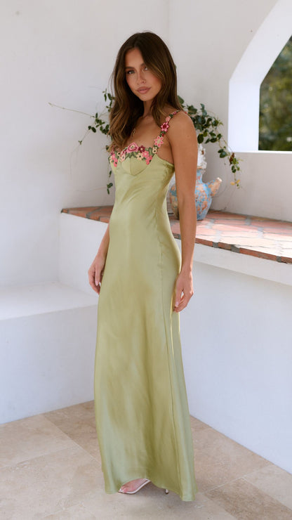 Women's Embellished Evening Wedding Guest Maxi Dress
