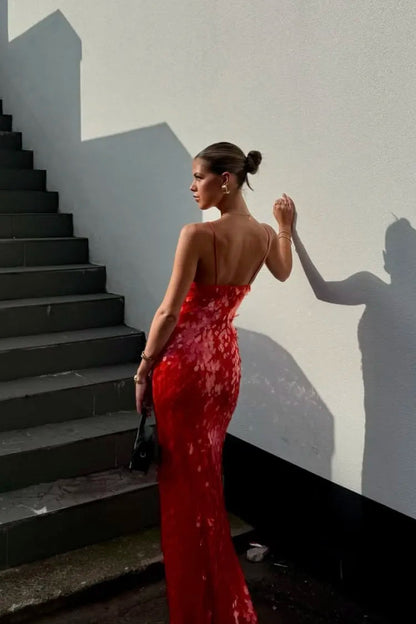Women's Sequin Evening Maxi Dress