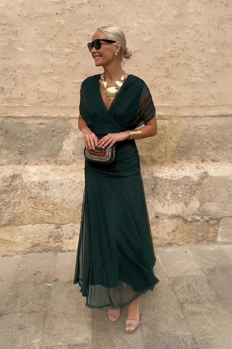 Women's V-Neck Party Maxi Dress