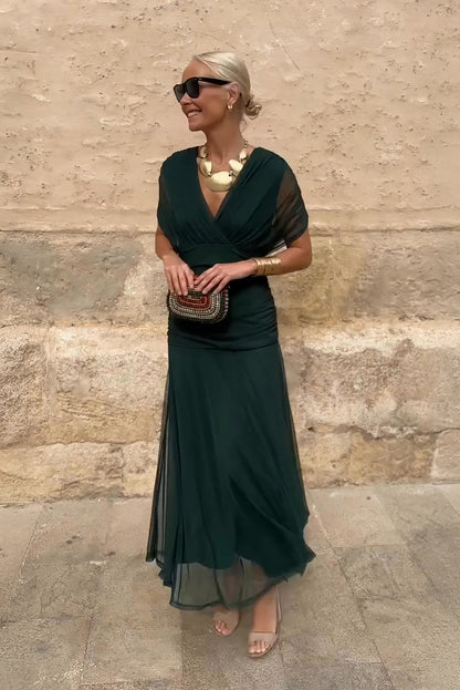 Women's V-Neck Party Maxi Dress