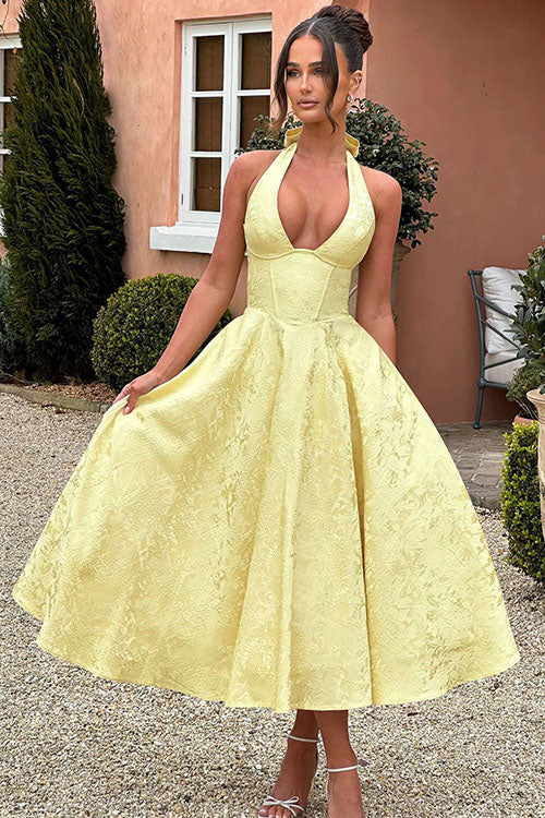 Women's Jacquard Formal Evening Maxi Dress