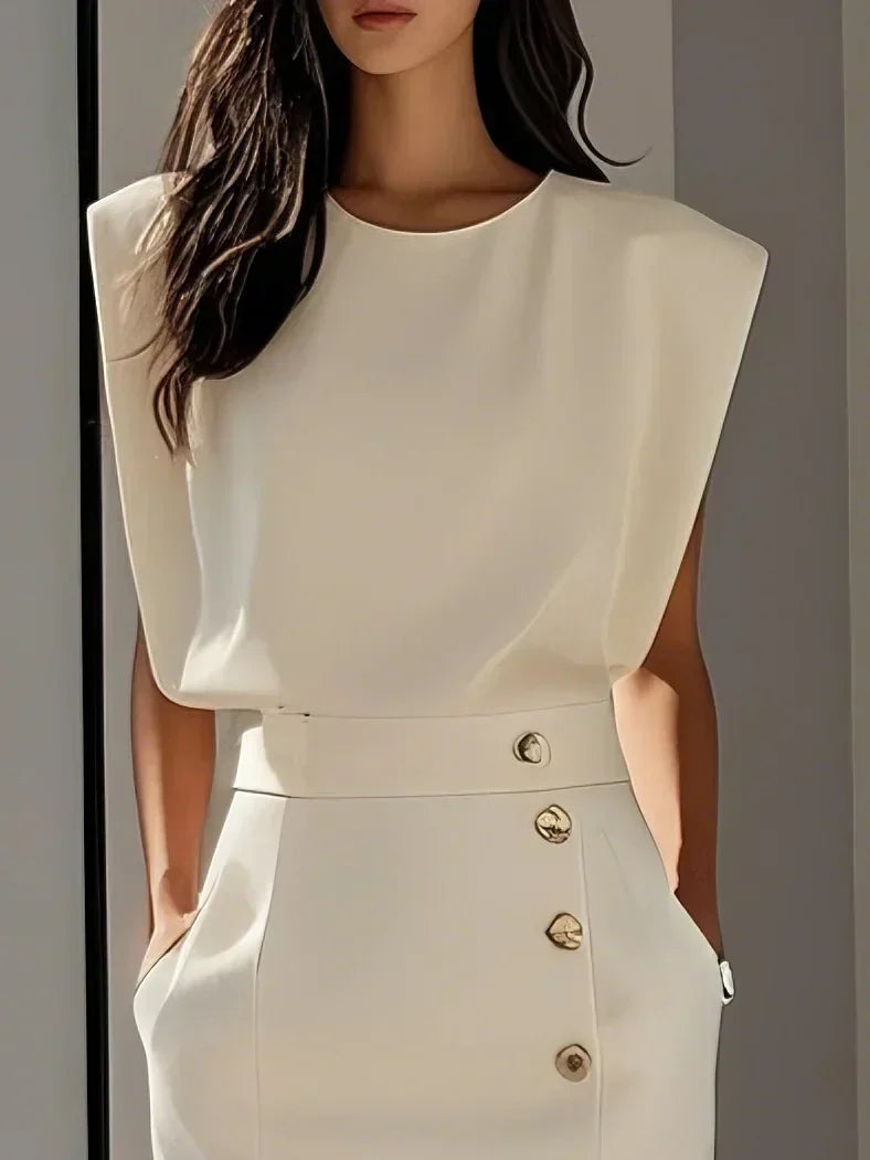 Women's Round Neck Daytime Midi Dress