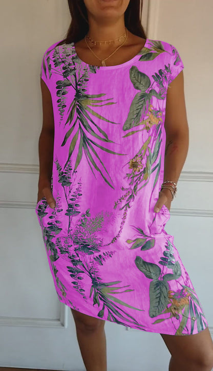 Women's Round Neck All-Day Comfort Midi Dress
