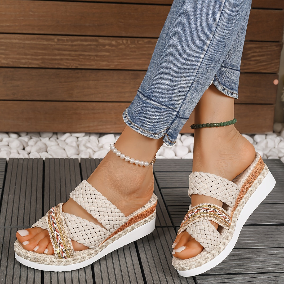 Women's Woven Slip-On Sandals
