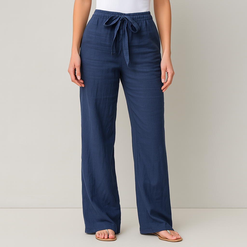 Celeste Linen Wide-Leg Pants