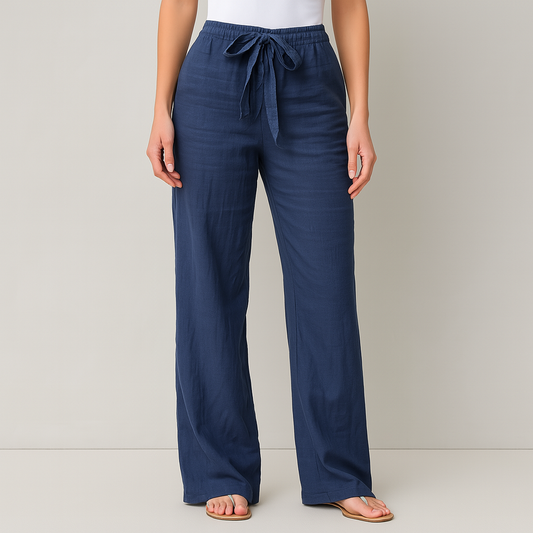 Celeste Linen Wide-Leg Pants