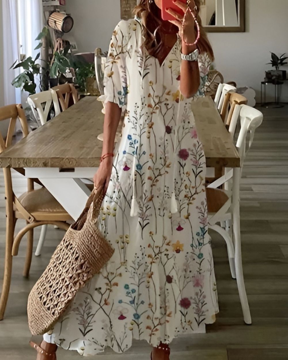 Women's Boho Flowy Maxi Dress