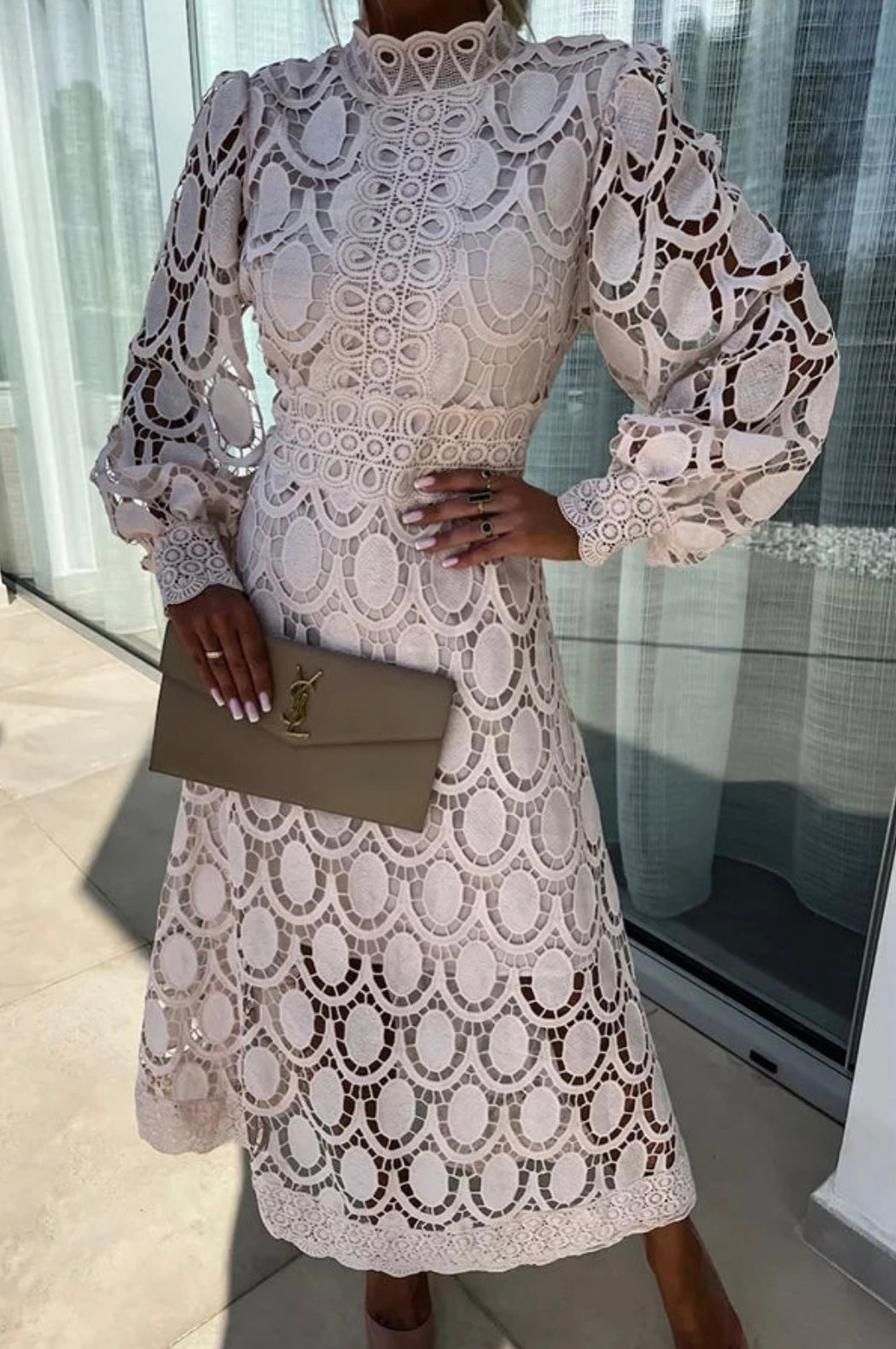 Women's Lace Special Occasion Midi Dress