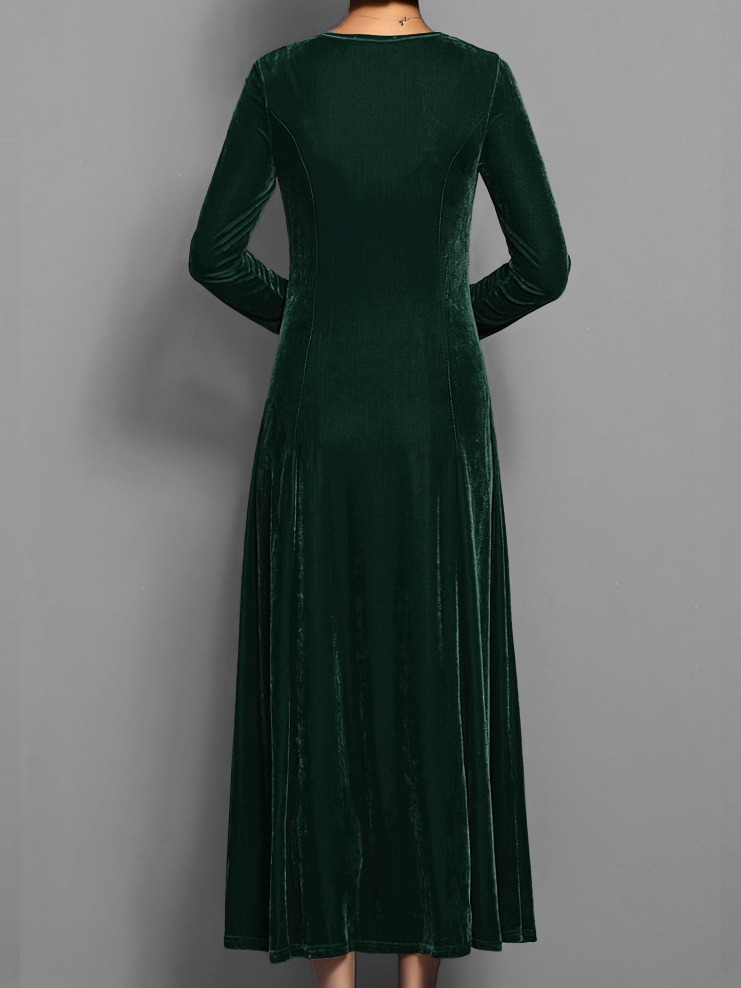 Women's Velvet Evening Midi Dress