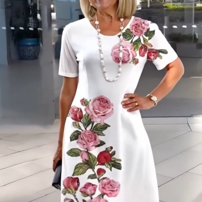 Women's Floral A-Line Casual Day Out Midi Dress