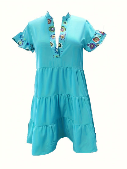 Women's Boho Flowy Cocktail Midi Dress