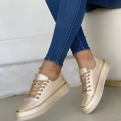 Women's Platform Sneakers with Chain Detail