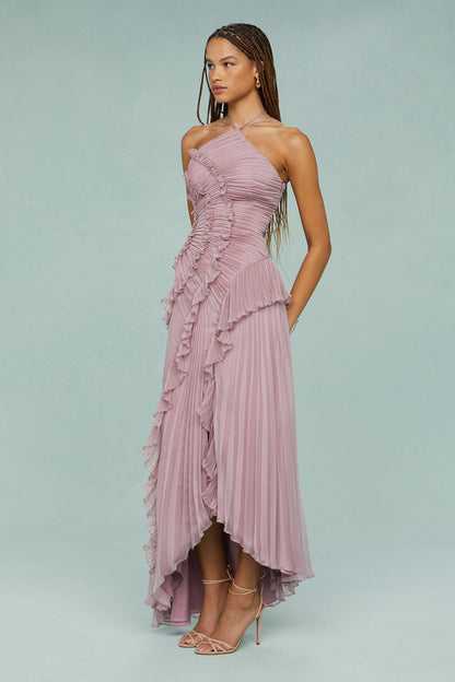 Women's Halter Wedding Guest Midi Dress